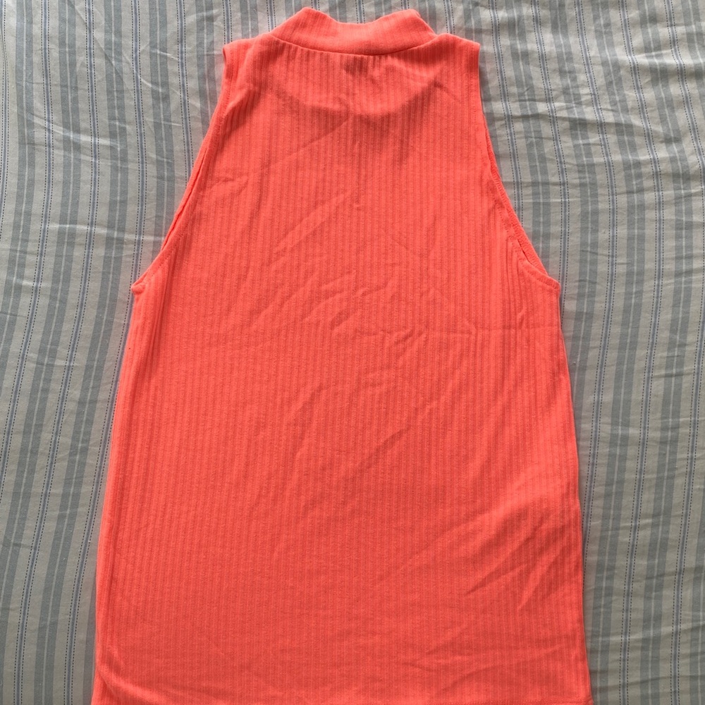 Mango Vibrant Coral Ribbed Top - Picture 4 of 4